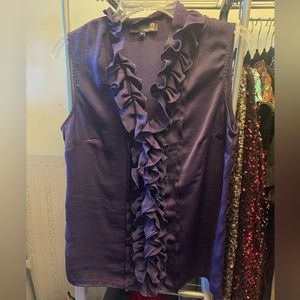 Laura purple ruffle blouse